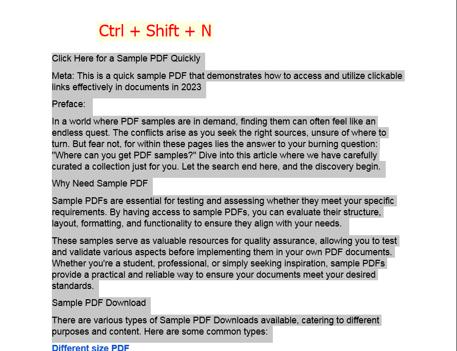 Word 文档中文本内容的清晰格式